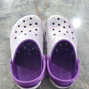 Kids Glitter Clogs - Purple